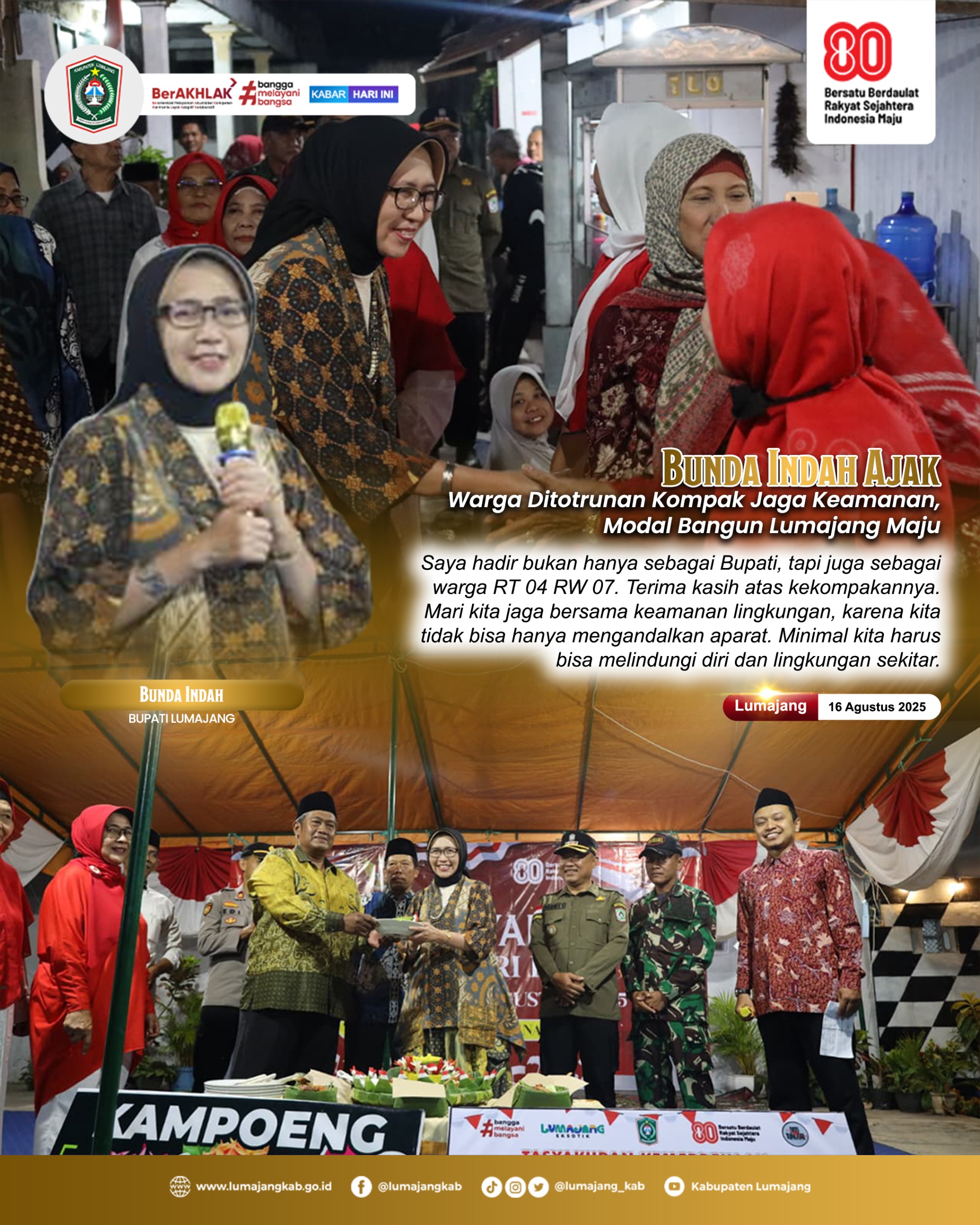 Bunda Indah Ajak Warga Ditotrunan Kompak Jaga Keamanan