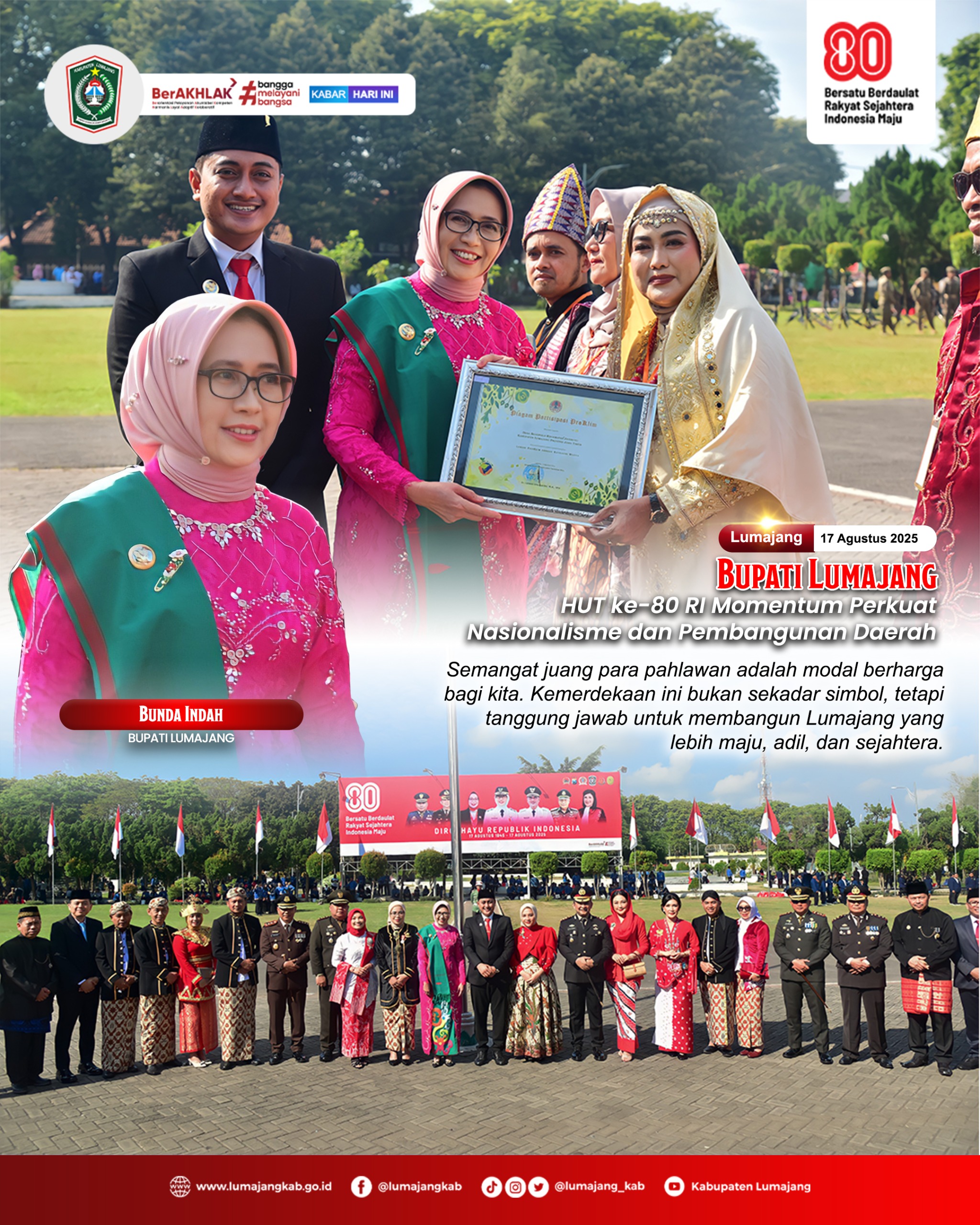 HUT ke-80 RI Momentum Perkuat Nasionalisme dan Pembangunan Daerah
