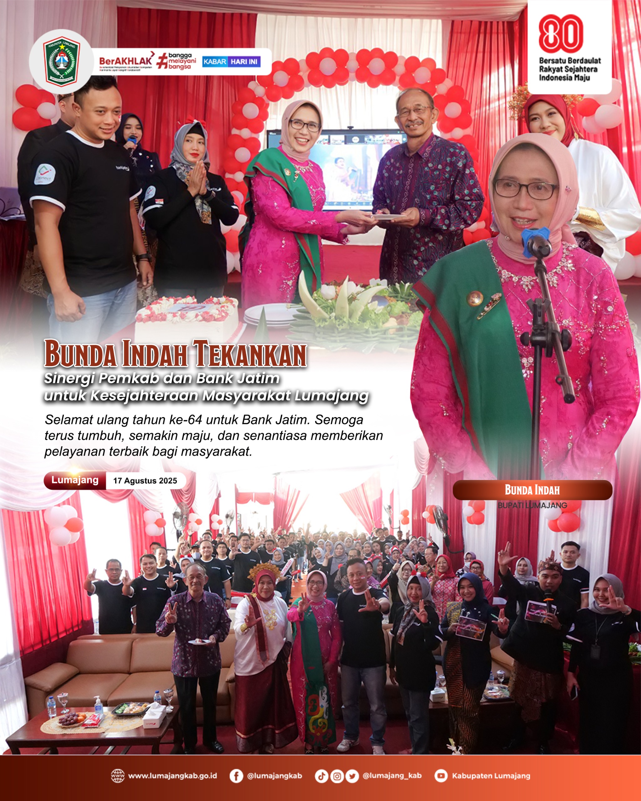 Bunda Indah Tekankan Sinergi Pemkab dan Bank Jatim untuk Kesejahteraan Masyarakat Lumajang