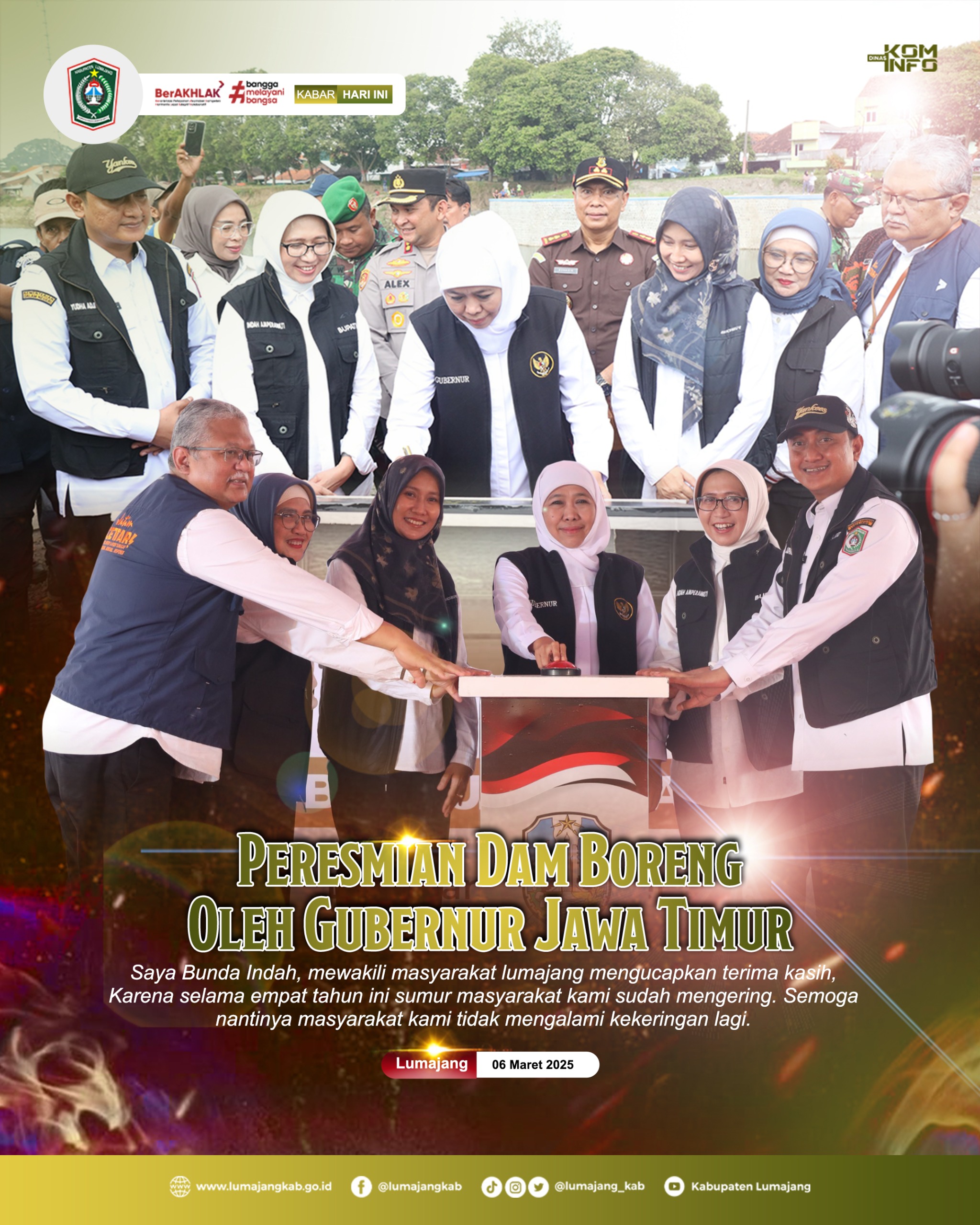 PERESMIAN DAM BOREBG OLEH GUBERNUR JAWA TIMUR